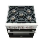 FORNO Capriasca 30″ 4.32 cu. ft. Gas Range with 5 Italian Burners in Black, FFSGS6260-30BLK - Image 5