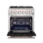 FORNO Capriasca 30″ 4.32 cu. ft. Gas Range with 5 Italian Burners in Black, FFSGS6260-30BLK - Image 2