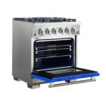 FORNO Capriasca 30″ 4.32 cu. ft. Gas Range with 5 Italian Burnerse in Blue, FFSGS6260-30BLU - Image 4