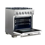 FORNO Capriasca 30″ 4.32 cu. ft. Gas Range with 5 Italian Burners in White, FFSGS6260-30WHT - Image 4