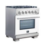 FORNO Capriasca 30″ 4.32 cu. ft. Gas Range with 5 Italian Burners in White, FFSGS6260-30WHT - Image 3