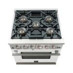 FORNO Capriasca 30″ 4.32 cu. ft. Gas Range with 5 Italian Burners in White, FFSGS6260-30WHT - Image 5