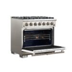 FORNO Capriasca 36" 5.36 cu. ft. Gas Range with 6 Italian Burners in White, FFSGS6260-36WHT - Image 4