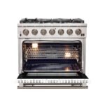 FORNO Capriasca 36" 5.36 cu. ft. Gas Range with 6 Italian Burners in White, FFSGS6260-36WHT - Image 2