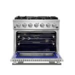 FORNO Capriasca 36" 5.36 cu. ft. Gas Range with 6 Italian Burners in Stainless Steel, FFSGS6260-36 - Image 2