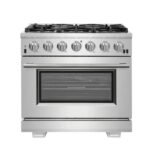 FORNO Capriasca 36" 5.36 cu. ft. Gas Range with 6 Italian Burners in Stainless Steel, FFSGS6260-36