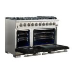 FORNO Capriasca 48″ 6.58 cu. ft. Gas Range with 8 Italian Burners in Black, FFSGS6260-48BLK - Image 4
