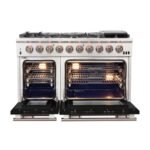 FORNO Capriasca 48″ 6.58 cu. ft. Gas Range with 8 Italian Burners in Black, FFSGS6260-48BLK - Image 2