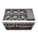 FORNO Capriasca 48″ 6.58 cu. ft. Gas Range with 8 Italian Burners in Black, FFSGS6260-48BLK - Image 5