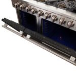 FORNO Capriasca 48″ 6.58 cu. ft. Gas Range with 8 Italian Burners in Black, FFSGS6260-48BLK - Image 6
