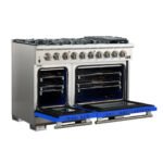 FORNO Capriasca 48″ 6.58 cu. ft. Gas Range with 8 Italian Burners in Blue, FFSGS6260-48BLU - Image 4
