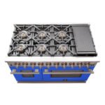 FORNO Capriasca 48″ 6.58 cu. ft. Gas Range with 8 Italian Burners in Blue, FFSGS6260-48BLU - Image 5