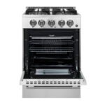 FORNO Breno 24" 2.3 cu. ft. Freestanding Gas Range with 4 Sealed Burners in Stainless Steel, FFSGS6272-24 - Image 3