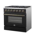 FORNO Galiano 36" 5.36 cu. ft. Gas Range with 6 Sealed Burners in Black with Antique Brass Accents, FFSGS6244-36BLK - Image 11