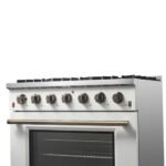 FORNO Galiano 36" 5.36 cu. ft. Gas Range with 6 Sealed Burners in White with Antique Brass Accents, FFSGS6244-36WHT - Image 13