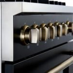 FORNO Giovanni 30" 4.32 cu. ft. Gas Range with 5 Burners, Air Fry Basket, Wok Support and Griddle in Black with Antique Brass Accents, FFSGS6274-30BLK - Image 9