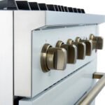 FORNO Marco 30" 4.32 cu.ft. Gas Range with 4 Burners and Temperature Gauge in White with Antique Brass Accents, FFSGS6277-30WHT - Image 7