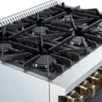FORNO Marco 36" 5.36 cu.ft. Gas Range with 6 Burners and Temperature Gauge in Black with Antique Brass Accents, FFSGS6277-36BLK - Image 6