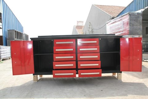 Steelman 7 FT Work Bench with 10 Drawers & 2 Cabinets