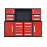 7' Garage Workbench Cabinet (18 Drawers & 4 Cabinets & Pegboard) - Image 3