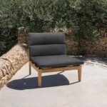 Arno Outdoor Modular Teak Wood Chair with Charcoal Olefin Cushion - Weather-Resistant Comfort! - Image 8