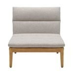 Arno Outdoor Modular Teak Wood Chair with Charcoal Olefin Cushion - Weather-Resistant Comfort! - Image 12