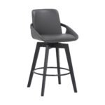 Baylor Swivel Barstool in Luxurious Faux Leather - Stylish & Durable Wood Frame for Modern Homes - Image 3