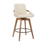 Baylor Swivel Barstool in Luxurious Faux Leather - Stylish & Durable Wood Frame for Modern Homes - Image 2