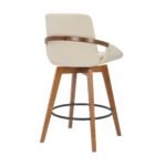 Baylor Swivel Barstool in Luxurious Faux Leather - Stylish & Durable Wood Frame for Modern Homes - Image 14