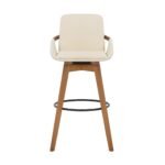 Baylor Swivel Barstool in Luxurious Faux Leather - Stylish & Durable Wood Frame for Modern Homes - Image 26