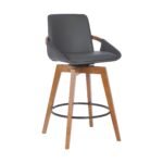 Baylor Swivel Barstool in Luxurious Faux Leather - Stylish & Durable Wood Frame for Modern Homes