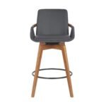 Baylor Swivel Barstool in Luxurious Faux Leather - Stylish & Durable Wood Frame for Modern Homes - Image 7