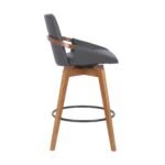 Baylor Swivel Barstool in Luxurious Faux Leather - Stylish & Durable Wood Frame for Modern Homes - Image 8