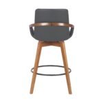 Baylor Swivel Barstool in Luxurious Faux Leather - Stylish & Durable Wood Frame for Modern Homes - Image 10
