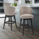 Brandy 30" Bar Height Swivel Stool in Tan Fabric with Espresso Wood Finish - Modern Comfort & Style - Image 8