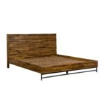 Cusco Rustic Acacia King Bed with Metal Accents - Stylish, Cozy Design, No Box Spring Required - Image 5