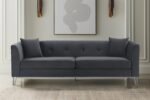 Everest Sofa - Luxurious Fabric Seating for 4 with Foam-Padded Cushions and Stylish Gold Accents - Image 14