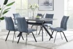 Margot Dark Gray Metal Dining Table - Modern Design, Durable Construction for Family Gatherings - Image 7