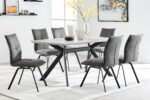 Margot Dark Gray Metal Dining Table - Modern Design, Durable Construction for Family Gatherings - Image 12