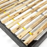 Mohave Mid-Century Tundra Gray Acacia Platform Bed with Upholstered Headboard for Stylish Bedrooms - Image 8