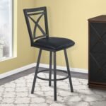 Nova Contemporary Swivel Barstool with Plush Faux Leather Seat and Sturdy Footrest for Comfort - Image 10