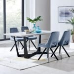 Radford Modern Melamine Metal Dining Table - Sturdy, Stylish Design for Family Gatherings & Easy Assembly - Image 12
