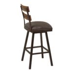 Saugus Transitional Swivel Barstool - Elegant Upholstered Design with Metal Frame for Modern Spaces - Image 4