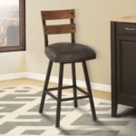 Saugus Transitional Swivel Barstool - Elegant Upholstered Design with Metal Frame for Modern Spaces - Image 8
