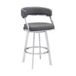 Saturn Barstool - Stylish 360-Degree Swivel Kitchen Stool with Comfortable Faux Leather Upholstery - Image 2