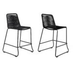 Shasta Outdoor Steel and Rope Stools, Set of 2 - Stylish, Stackable, and Perfect for Any Space! - Image 3
