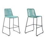 Shasta Outdoor Steel and Rope Stools, Set of 2 - Stylish, Stackable, and Perfect for Any Space! - Image 8