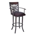 Tahiti Transitional Swivel Barstool in Auburn Bay with Faux Leather for Stylish Home Comfort - Image 3