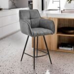 Verona Stylish Fabric Barstool - Modern Design, Comfortable Foam Cushion, Durable Metal Frame - Image 10