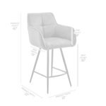 Verona Stylish Fabric Barstool - Modern Design, Comfortable Foam Cushion, Durable Metal Frame - Image 17